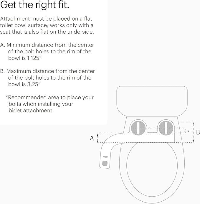 Brondell FSP-250 FreshSpa Thinline Precision Essential Bidet Attachment for Toilet Seats with Adjustable Water Pressure, Side Arm Control, Thin Profile, White (Dual Nozzles)