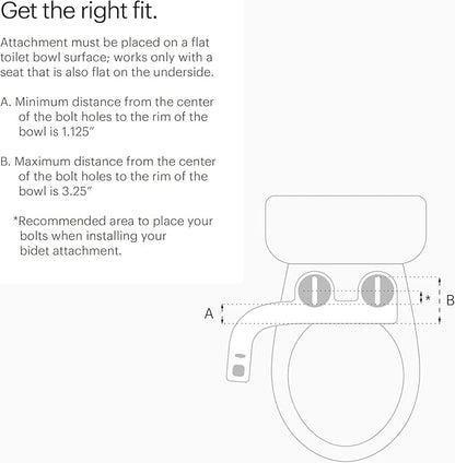 Brondell FSP-250 FreshSpa Thinline Precision Essential Bidet Attachment for Toilet Seats with Adjustable Water Pressure, Side Arm Control, Thin Profile, White (Dual Nozzles)