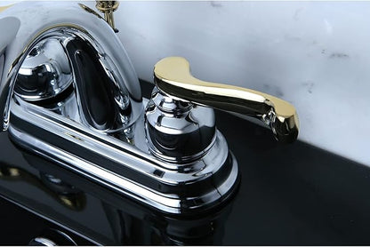 Kingston Brass KB5614FL 4 in. Centerset Bathroom Faucet, Polished Chrome/Polished Brass