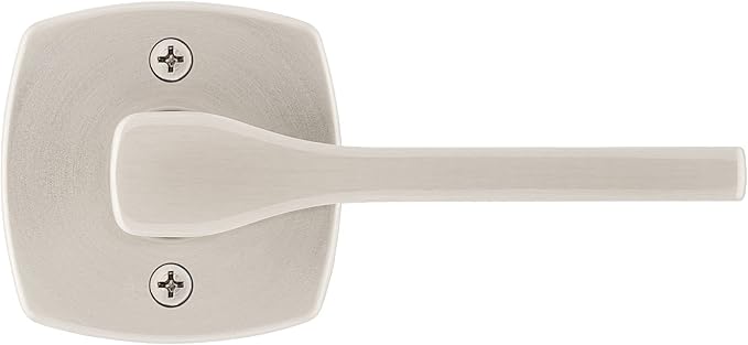 Kwikset Tripoli Lever Dummy Door Handle, Single Sided for Closets, French Double Doors, and Pantry, Satin Nickel Non-Turning Reversible Interior Push/Pull, with Microban Protection (Pack of 4)