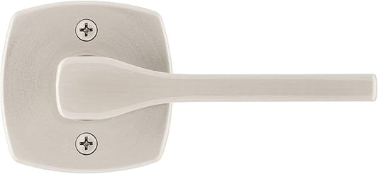 Kwikset Tripoli Lever Dummy Door Handle, Single Sided for Closets, French Double Doors, and Pantry, Satin Nickel Non-Turning Reversible Interior Push/Pull, with Microban Protection (Pack of 8)