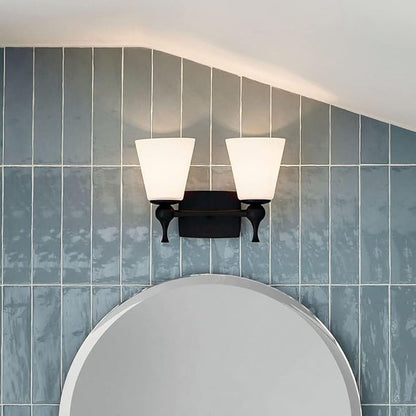 Kichler, Cosabella 15 Inch 2 Light Vanity Light with Satin Etched Cased Opal Shade in Champagne Bronze, 15" L x 6.5" W x 10.25" H, 55091