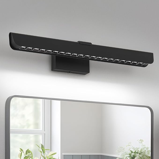 24" Black LED Vanity Light Bar - Dimmable 6000K Integrated Wall Light for Bathroom Mirror, Modern Bathroom Vanity Light for Bedroom & Bath