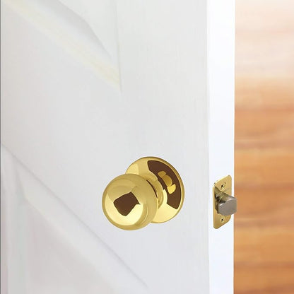 Design House 782912 Ball Passage Hall and Closet Door Knob, Polished Brass