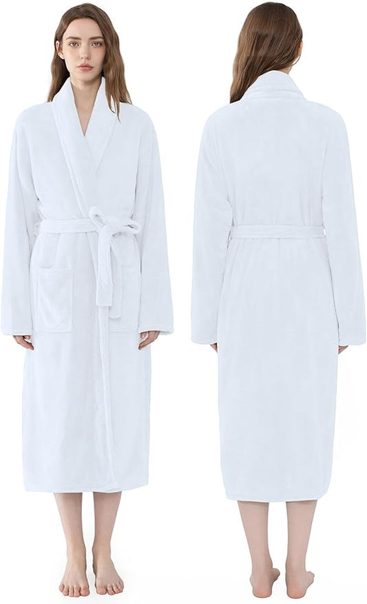 Soft Robe For Women，Warm Plush Bath Robes Female，Spa Towel After Shower Lightweight Long Bathrobe