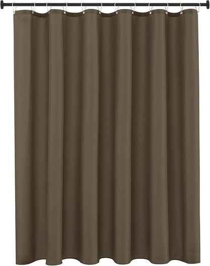 Biscaynebay Hotel Quality Fabric Shower Liners 72 Inch by 72 Inch, Taupe Water Resistant Bathroom Curtains Rust Resistant Grommets Top Weighted Bottom Machine Washable