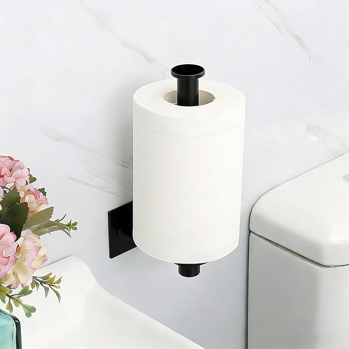 Black Hand Towel Bar for Bathroom Wall, Towel Rack 304 Stainless Steel, Toilet Paper Holder Wall Mount, Tissue Holder for Home Decor