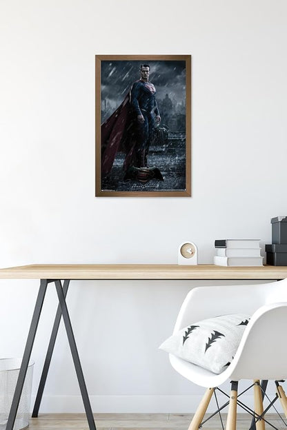 Trends International DC Comics Movie - Batman v Superman - Superman Wall Poster, 14.725" x 22.375", Bronze Framed Version