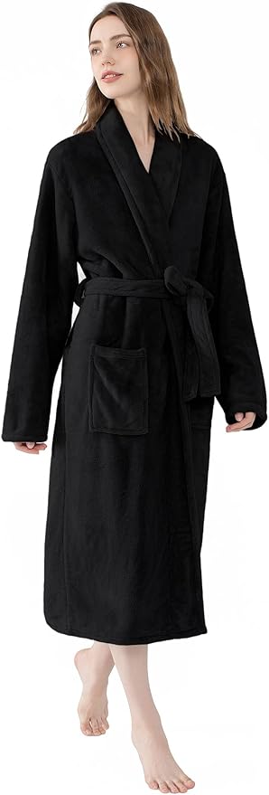 Soft Robe For Women，Warm Plush Bath Robes Female，Spa Towel After Shower Lightweight Long Bathrobe