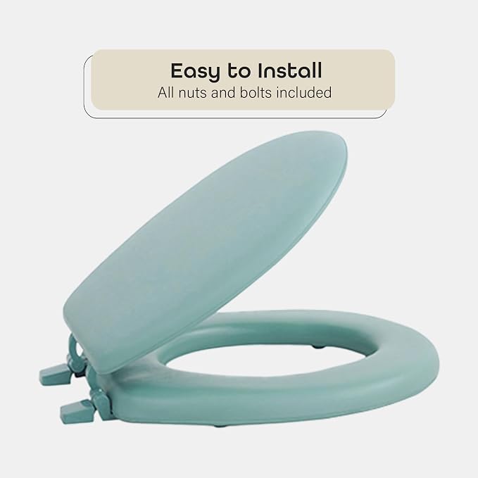Soft Standard Vinyl Toilet Seat, Light Green, 17 in | Toilet-Seat Construction: Contoured Seat Profile and Durable Finish Create a Polished Fixture Update.