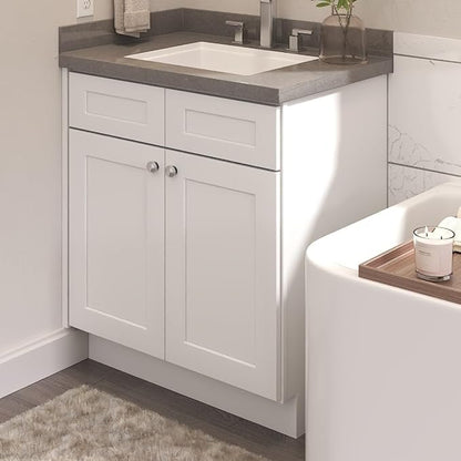 Furinno Shaker Bath Vanity Cabinet Without Top, Ready to Assemble, 21 D x 30 W x 34.5 H, White