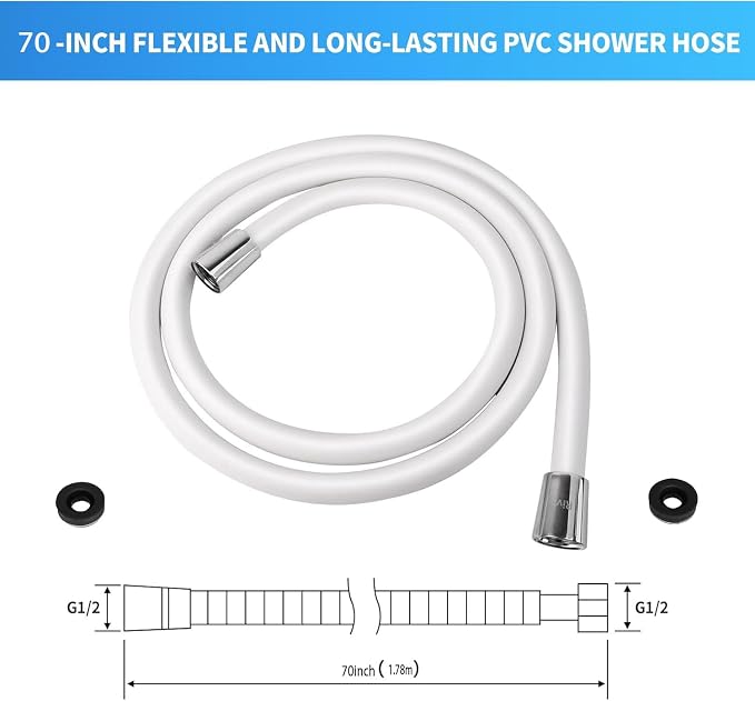 Extra Long Replacement Shower Hose Extension Handheld Shower Head Hose 70 Inches Flexible and Durable with Brass Insert and Nut rv shower head with hose