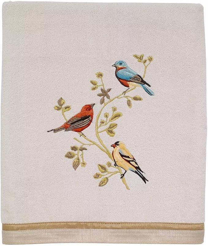 Avanti Linens - Bath Towel, Soft & Absorbent, Nature Bathroom Decor (Gilded Birds Collection)