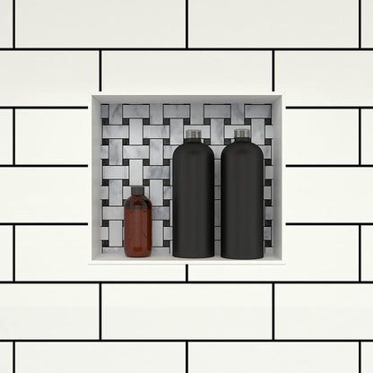 Tile Redi USA Niche Single Recessed Shower Shelf – Black, One Inner Shelf, 16-Inch Width x 14-Inch Height x 4-Inch Depth