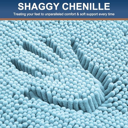 Smiry Toilet Rugs U-Shaped 24x24, Extra Soft Absorbent Contoured Bath Mat