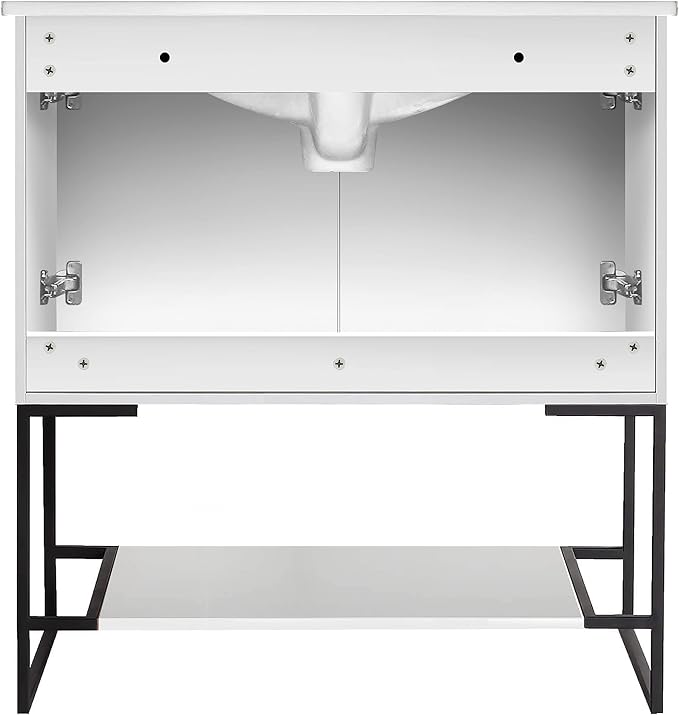30 Inch Bathroom Vanity with Sink - Modern Knob Free Design, Elegant Space-Saving Solution for Your Bathroom - Durable, Bathroom Vanities for a Contemporary Look - Urbania Collection