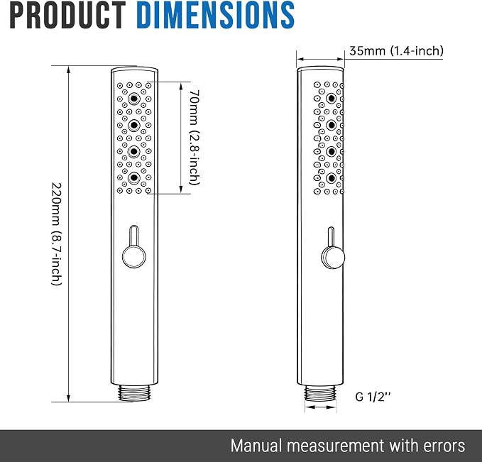 G-Promise All Metal Round 3 Function Handheld Shower Head(Chrome) | All Metal Construction, 3 Function Modes with Massage, Modern Look, Push Switch, Easy Installation