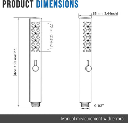 G-Promise All Metal Round 3 Function Handheld Shower Head(Chrome) | All Metal Construction, 3 Function Modes with Massage, Modern Look, Push Switch, Easy Installation