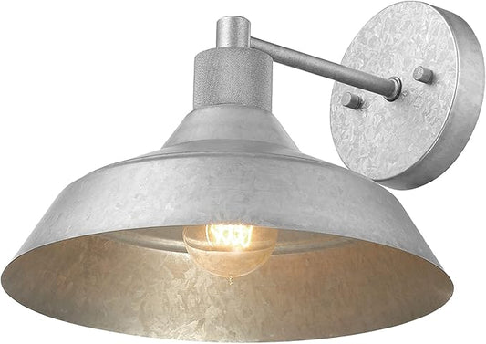 GLOBE Electric 44840 Sutton Outdoor/Indoor Wall Sconce, Galvanized Metal, Textured Socket Detail, Bulb Not Included