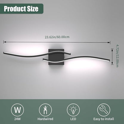 23inch Led Bathroom Vanity Light Bar, Matte Black 5CCT Dimmable 2700-6500K Vanity Lights for Bathroom, Modern Bathroom Light Fixtures Over Mirror Led Lighting Fixtures