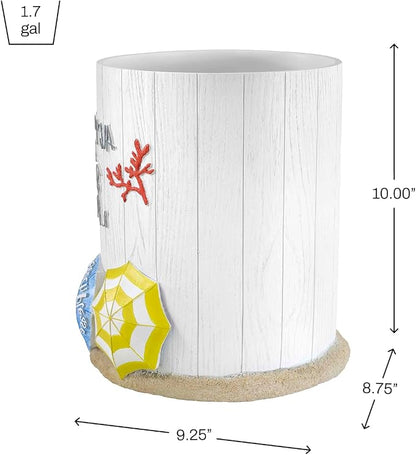 Avanti Linens - Wastebasket, Trash Can, Beach Inspired Bathroom Decor (Beach Mode Collection)