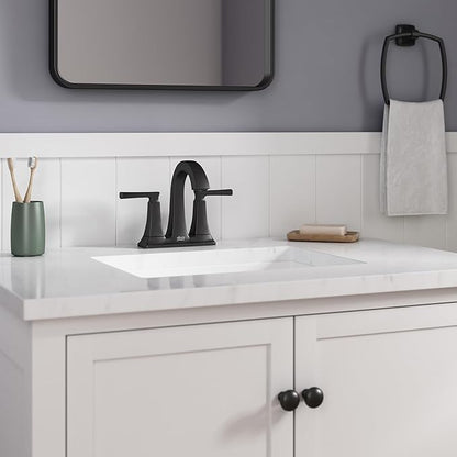 American Standard 7426201.243 Belmeade Two-Handle 4-Inch Centerset Bathroom Faucet, 1.2 GPM, Matte Black