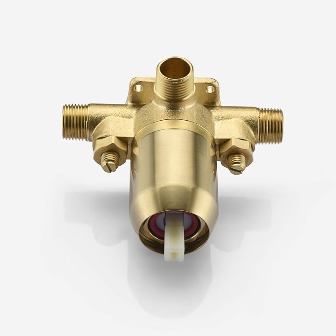 SUMERAIN Shower Faucet Set Brushed Gold Single Handle, 8 Inches | with Anti-scald Pressure Balance Valve, Extra-thin High Pressure Rain Shower Head, Non-return Check Valves