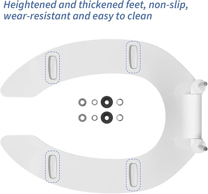 Commercial Heavy Duty Open Front Toilet Seat Without Cover, Thickened Material, Never Loosen, ELONGATED, White(18.5”), 6-Pack