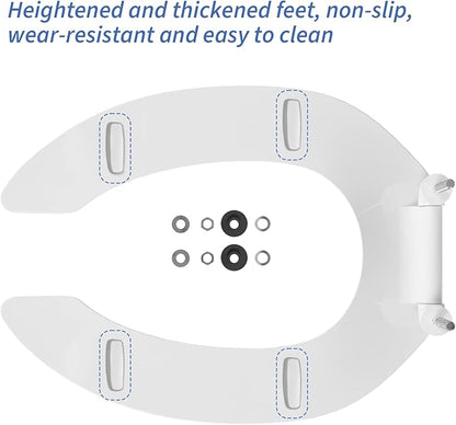 Commercial Heavy Duty Open Front Toilet Seat Without Cover, Thickened Material, Never Loosen, ELONGATED, White(18.5”), 6-Pack