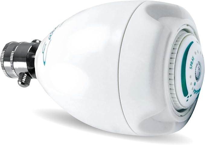 Niagara Conservation N2920-V Earth Spa 3-Spray with 2 GPM 2.7-in. Wall Mount Adjustable Fixed Shower Head, White | Showerhead Sprayer with Pressure Compensation Technology & Soap and Soak Pause Button