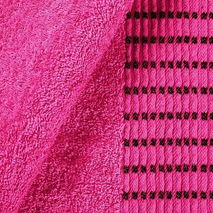 BELIZZI HOME Ultra Soft 3 Pack Cotton Towel Set, Contains a Bath Towels 28x55 inch, a Hand Towels 16x24 inch & a Wash Cloths 12x12 inch, Ideal Everyday use, Compact & Lightweight - Hot Pink