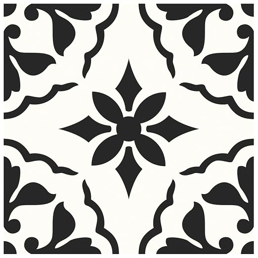 MORCART 40PCS 7.87" x 7.87" Peel and Stick Floor Tile, Black Retro Design | Self-Adhesive DIY Vinyl Flooring, Removable and Waterproof Tile Sticker for Bathroom, Kitchen, Wall, Bedroom, Stairs