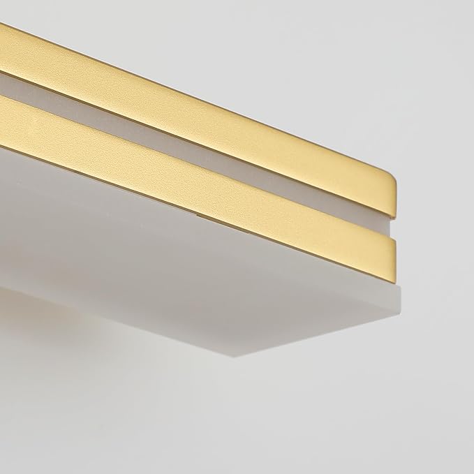 SineRise 16-Inch LED Modern Bathroom Vanity Light Bar, Gold Modern Acrylic Bathroom Wall Lighting Fixtures Over Mirror (Cool White 6000K)