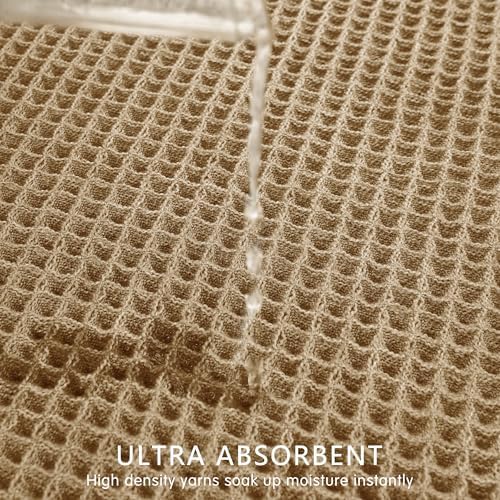 SUBRTEX Waffle Braided Bath Mat, 24" x 60" Soft Waffle Bath Rugs, Absorbent Non Slip Bathrooom Mats, Machine Washable Area Rug for Bathroom, Quick Dry, Khaki
