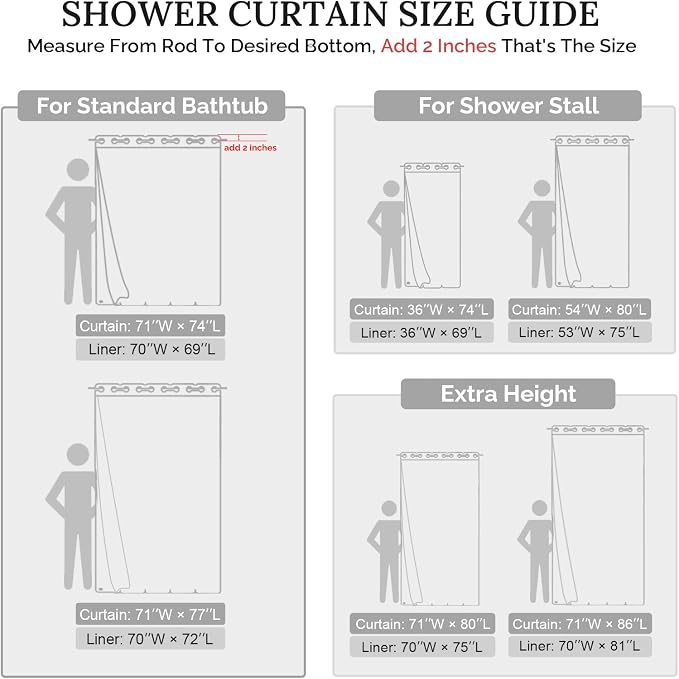 RiverDream Farmhouse No Hooks Shower Curtain with Snap-in Liner,White,71x86 | Snap on Fabric Liner,Heavy Duty,Quick Dry,Mesh Top Window,With Bottom Magnets,Washable,with Tassels,Extra Long Size
