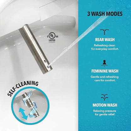 Barumi Bidet [BM-5000], Electric Bidet Toilet Seat, Heated Seat, Warm Water, Position Control, Eco-Mode, Self Cleaning