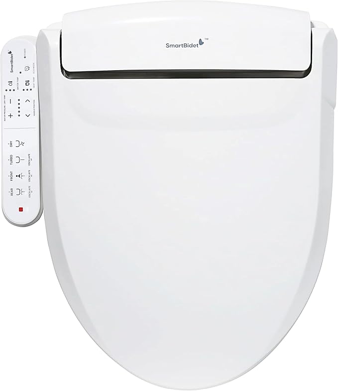 SmartBidet® SB-2000 Smart Bidet Electric Bidet Toilet Seat with Heated Seat, Warm Water, Air Dryer – Side Control Panel, Elongated