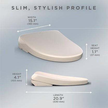 TOTO® WASHLET® S7 Electronic Bidet Toilet Seat with EWATER+® Bowl and Wand Cleaning, Contemporary Lid, Elongated, Sedona Beige - SW4726#12