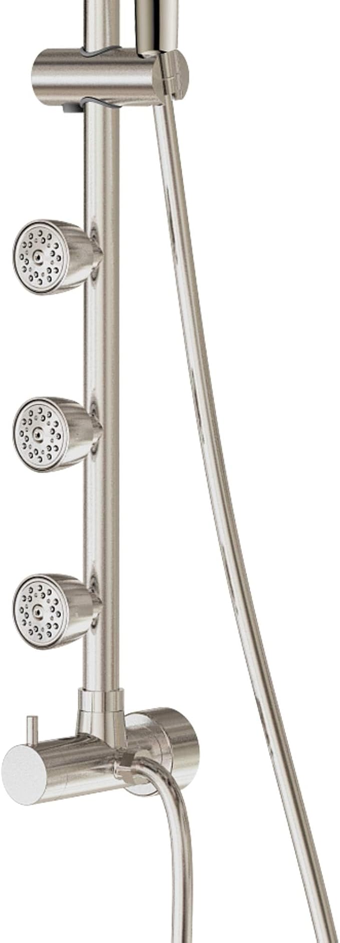 Lanikai Rain Shower Head with Handheld Spray Combo - 1028-CH-1.8GPM, Polished Chrome - 8" Rain Showerhead with Handheld Sprayer, 3 Spray Jets, 5-Function Rainfall Shower Head with Hose, 1.8 GPM