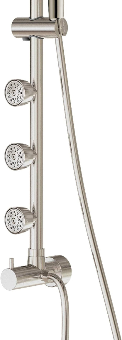 Lanikai Rain Shower Head with Handheld Spray Combo - 1028-CH-1.8GPM, Polished Chrome - 8" Rain Showerhead with Handheld Sprayer, 3 Spray Jets, 5-Function Rainfall Shower Head with Hose, 1.8 GPM