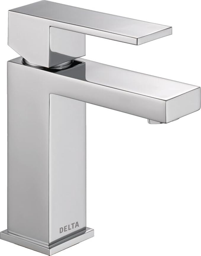 Delta Ara Chrome Bathroom Faucet 1 Hole, Single Hole Bathroom Sink Faucet for Vanity, Metal Push-Pop Drain Assembly, Chrome 567LF-GPM-PP