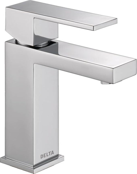 Delta Ara Chrome Bathroom Faucet 1 Hole, Single Hole Bathroom Sink Faucet for Vanity, Metal Push-Pop Drain Assembly, Chrome 567LF-GPM-PP