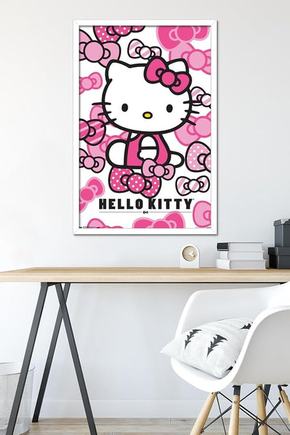 Trends International Hello Kitty - Bows Wall Poster, 22.375" x 34", White Framed Version