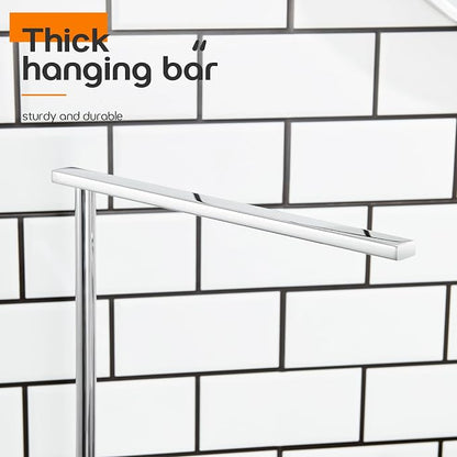 Towel Holder Chrome for Bathroom Vanity Countertop 1-Tier Towel Rack Stand with Heavy Marble Base Thicken Steady, Polished Stainless Steel AN7002CH