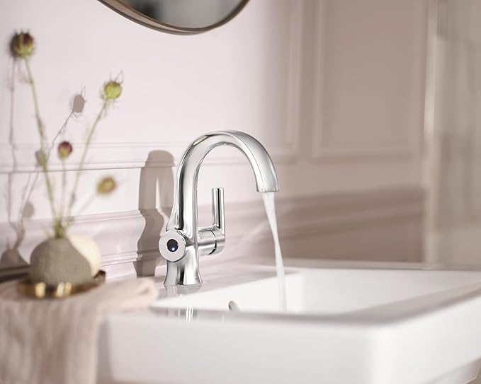 Moen Doux Chrome Motionsense Wave Touchless Single Handle Bathroom Sink Faucet, S6910EW