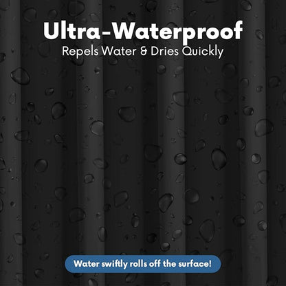 No Smell Shower Curtain Liner 72x72 Black - PEVA Plastic Shower Curtain for Bathroom, PVC-Free Waterproof Black Shower Liner with Metal Grommets and Magnet-Weighted Bottom Hem - Washable Liner