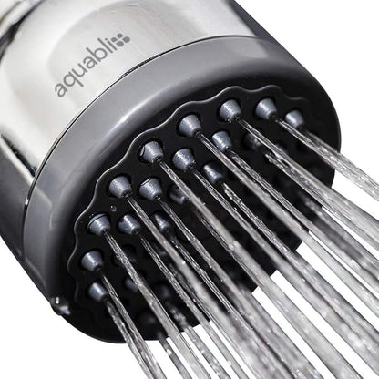 Aquabliss TurboSpa ECO High-Pressure Shower Head - Chrome | Water-saving 3-inch high-pressure shower head with 42-nozzle wide spray. Twist-on install, no tools needed.