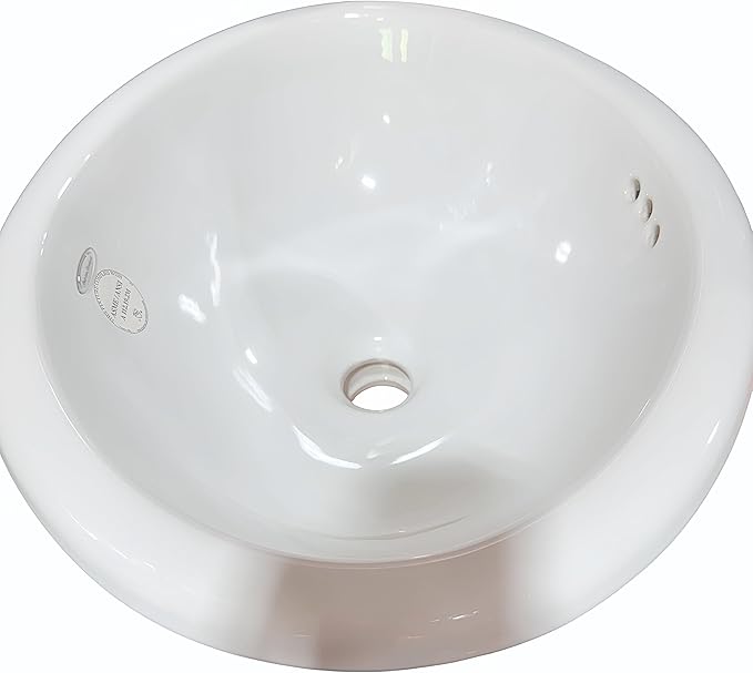 VitreousPro Oval 20"x16" Drop-In Bathroom Sink – White Self-Rimming, Front Overflow, ADA Compliant