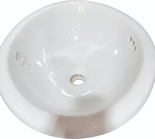 VitreousPro Oval 20"x16" Drop-In Bathroom Sink – White Self-Rimming, Front Overflow, ADA Compliant