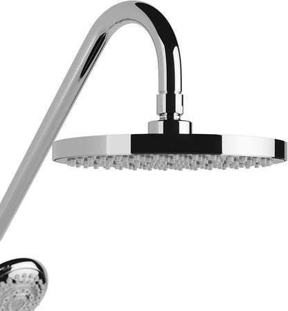 PULSE ShowerSpas Kauai III Polished Chrome Rain Shower Head with Handheld Spray - 2.5 GPM, 8" Showerhead, 5-Function HandShower, Adjustable Slide Bar - Shower Heads with Handheld Spray Combo